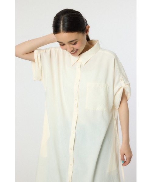 RODEO CROWNS WIDE BOWL（ロデオクラウンズワイドボウル）の「エアリータッチシャツワンピース（シャツワンピース・レディース・チャコールグレー/オフホワイト/オレンジ・FREE）」の20枚目の写真