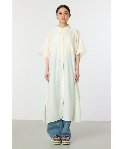 RODEO CROWNS WIDE BOWL（ロデオクラウンズワイドボウル）の「エアリータッチシャツワンピース（シャツワンピース・レディース・チャコールグレー/オフホワイト/オレンジ・FREE）」の21枚目の写真