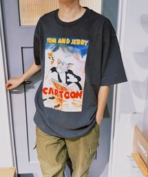 【Tom&Jerry/トムとジェリー】""My Favorite Cartoon"" T-Shirt"半袖プリントTシャツ ビックシルエット ピグメント加工 ヴィンテージライク