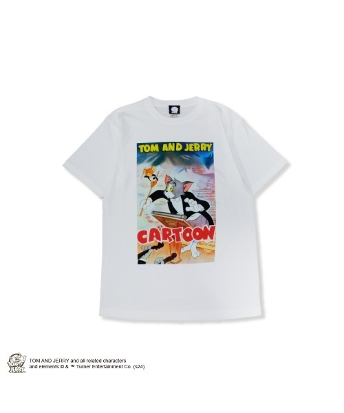 minius(ミニウス)の「【Tom&Jerry/トムとジェリー】""My Favorite Cartoon"" T-Shirt"半袖プリントTシャツ ビックシルエット ピグメント加工 ヴィンテージライク(Tシャツ/カットソー・メンズ・ホワイト/チャコールグレー・MEDIUM/LARGE/X-LARGE)」の7枚目の写真