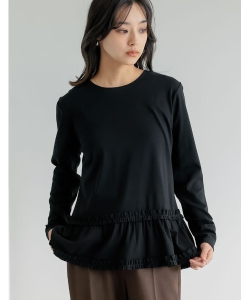 Re:EDIT(リエディ)の「ロングスリーブフリルカットソー(Tシャツ/カットソー・レディース・ホワイト/グレー/ブラック・MEDIUM/LARGE)」の20枚目の写真