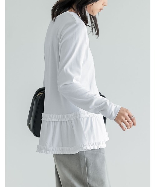 Re:EDIT(リエディ)の「ロングスリーブフリルカットソー(Tシャツ/カットソー・レディース・ホワイト/グレー/ブラック・MEDIUM/LARGE)」の17枚目の写真