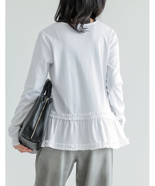 Re:EDIT(リエディ)の「ロングスリーブフリルカットソー(Tシャツ/カットソー・レディース・ホワイト/グレー/ブラック・MEDIUM/LARGE)」の16枚目の写真