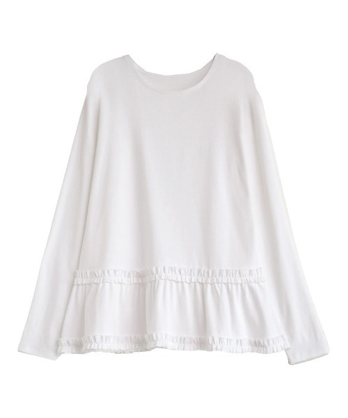 Re:EDIT(リエディ)の「ロングスリーブフリルカットソー(Tシャツ/カットソー・レディース・ホワイト/グレー/ブラック・MEDIUM/LARGE)」の7枚目の写真