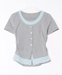 SSHEENA 売れ筋商品|||シーナ Tシャツ トップス レディース T-shirts Grey milkプリントルーズTシャツ ロンT Tシャツ[品番：SHNW0001640