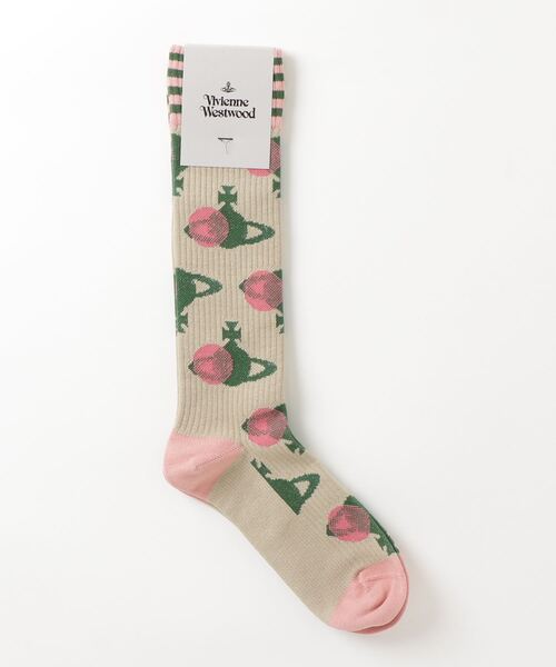 Vivienne Westwood(ヴィヴィアンウエストウッド)の「MULTI DOT ORB HIGH SOCK(ソックス/靴下・レディース・ベージュ/グレー/ブラック/ホワイト・S)」の4枚目の写真