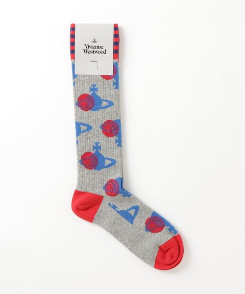 Vivienne Westwood(ヴィヴィアンウエストウッド)の「MULTI DOT ORB HIGH SOCK(ソックス/靴下・レディース・ベージュ/グレー/ブラック/ホワイト・S)」の1枚目の写真