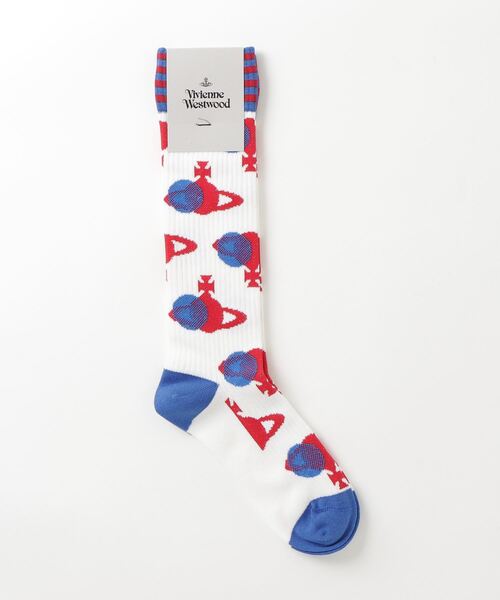 Vivienne Westwood(ヴィヴィアンウエストウッド)の「MULTI DOT ORB HIGH SOCK(ソックス/靴下・レディース・ベージュ/グレー/ブラック/ホワイト・S)」の2枚目の写真