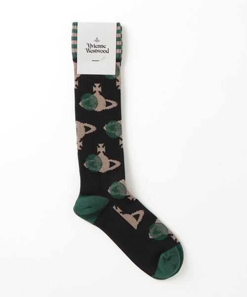 Vivienne Westwood(ヴィヴィアンウエストウッド)の「MULTI DOT ORB HIGH SOCK(ソックス/靴下・レディース・ベージュ/グレー/ブラック/ホワイト・S)」の3枚目の写真