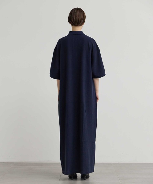 INSCRIRE（アンスクリア）の「【INSCRIRE/アンスクリア】Big Polo One Piece/ビッグポロシャツワンピース（ワンピース・レディース・ネイビー・SMALL/MEDIUM）」の8枚目の写真