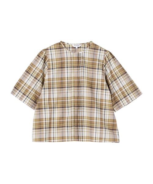 McGREGOR(マックレガー)の「ノーカラーチェックブラウス(シャツ/ブラウス・レディース・イエロー/オレンジ/ブルー・M/L)」の12枚目の写真