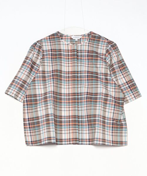 McGREGOR(マックレガー)の「ノーカラーチェックブラウス(シャツ/ブラウス・レディース・イエロー/オレンジ/ブルー・M/L)」の14枚目の写真