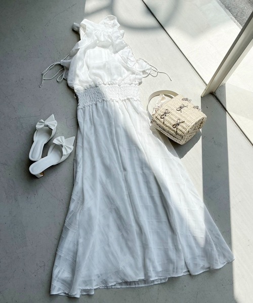 one after another NICE CLAUP(ワンアフターアナザーナイスクラップ)の「【Fluffy Romance collection】アメスリロングワンピース(ワンピース・レディース・オフホワイト/グレー/ホワイト系その他/ブラック/ブラック系その他・FREE)」の6枚目の写真