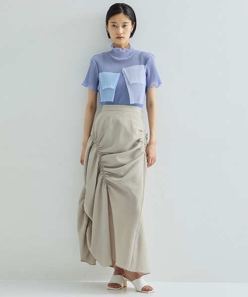 STUDIOUS(ステュディオス)の「【STUDIOUS/ステュディオス】GATHER SHIRRING SKIRT/ギャザーシャーリングスカート(スカート・レディース・ブラック/ベージュ・1/2)」の21枚目の写真