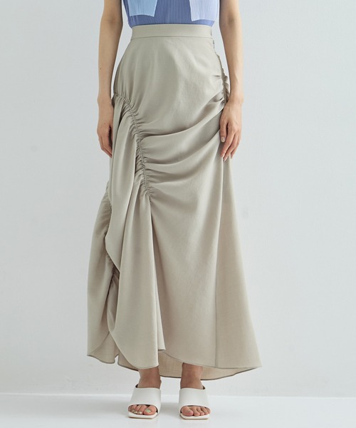STUDIOUS(ステュディオス)の「【STUDIOUS/ステュディオス】GATHER SHIRRING SKIRT/ギャザーシャーリングスカート(スカート・レディース・ブラック/ベージュ・1/2)」の20枚目の写真