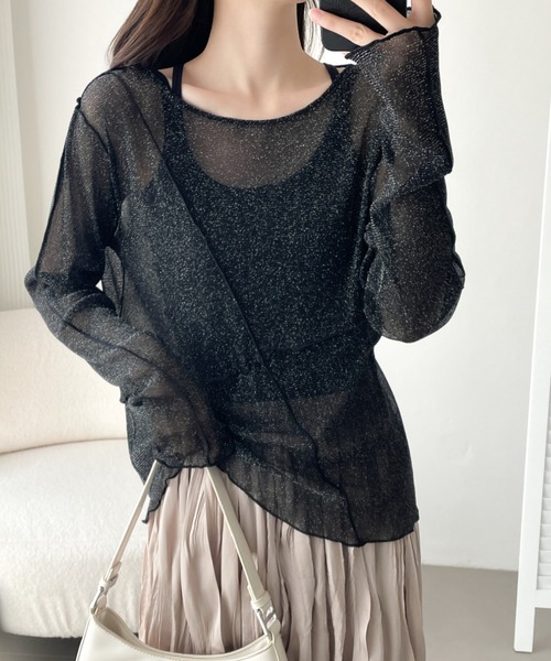 ABITOKYO(アビトーキョー)の「メロウラメチュールシーズルカットソー(Tシャツ/カットソー・レディース・グレー/ブラック/ボルドー/ネイビー・M/L/XL)」の1枚目の写真