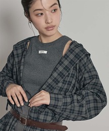 miette | フード付きオーバーサイズチェックシャツ(シャツ/ブラウス)