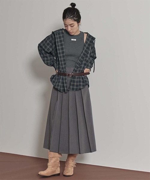 miette(ミエット)の「フード付きオーバーサイズチェックシャツ(シャツ/ブラウス・レディース・ブラック/ネイビー/ブラウン・FREE)」の18枚目の写真