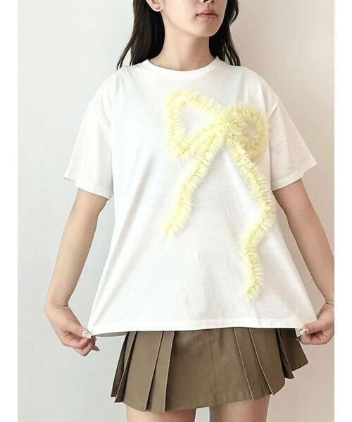 ●AS IF CALIE●BIG RIBBON T-SHIRT Tシャツ ビッグリボン 韓国 as if calie(アズイフカリー) Tシャツ・カットソー