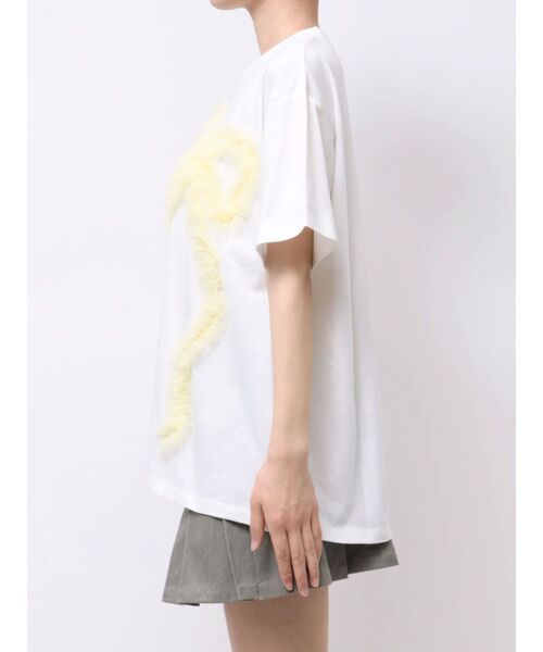 CALNAMUR（カルナムール）の「3D RIBBON BIG TEE/3DリボンビッグTシャツ（Tシャツ/カットソー・レディース・ライトブルー/チャコールグレー/ホワイト・FREE）」の12枚目の写真