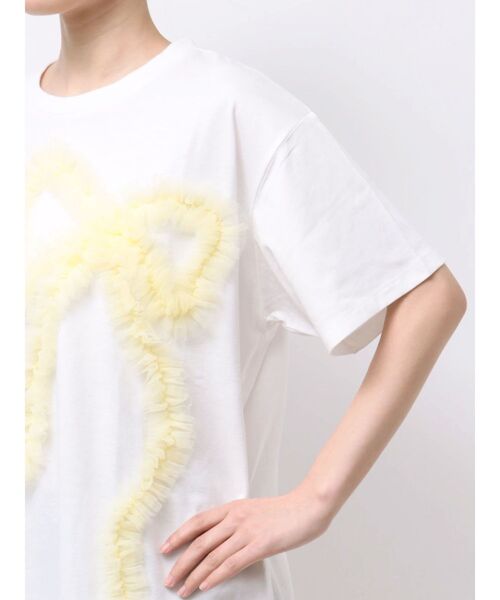 CALNAMUR（カルナムール）の「3D RIBBON BIG TEE/3DリボンビッグTシャツ（Tシャツ/カットソー・レディース・ライトブルー/チャコールグレー/ホワイト・FREE）」の15枚目の写真