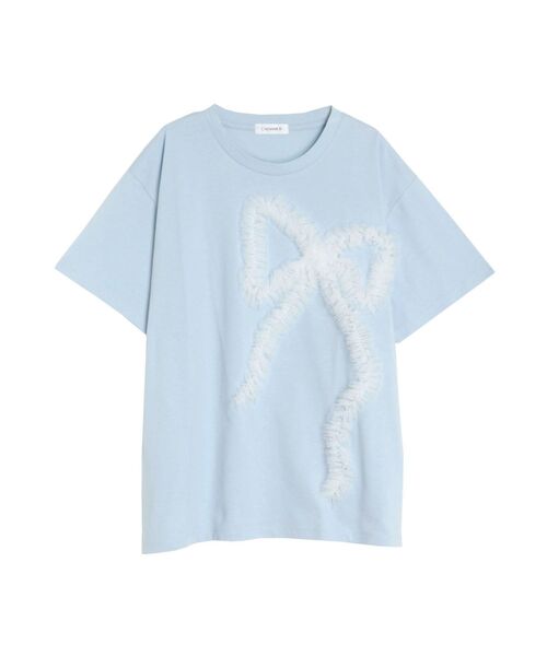 CALNAMUR（カルナムール）の「3D RIBBON BIG TEE/3DリボンビッグTシャツ（Tシャツ/カットソー・レディース・ライトブルー/チャコールグレー/ホワイト・FREE）」の3枚目の写真