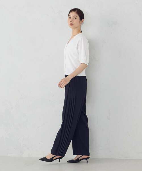 COMME CA ISM（コムサイズム）の「サイドプリーツデザイン パンツ（その他パンツ・レディース・ネイビー/カーキ・MEDIUM/LARGE）」の8枚目の写真