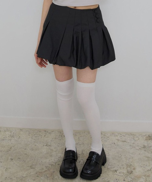 FLAREUP(フレアアップ)の「FLAREUP/ボタンバルーンスカート(スカート・レディース・ホワイト/ブラック・SMALL)」の2枚目の写真