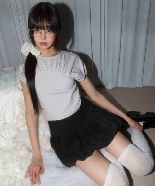 FLAREUP(フレアアップ)の「FLAREUP/ボタンバルーンスカート(スカート・レディース・ホワイト/ブラック・SMALL)」の4枚目の写真