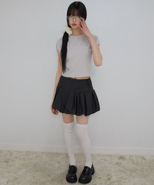 FLAREUP(フレアアップ)の「FLAREUP/ボタンバルーンスカート(スカート・レディース・ホワイト/ブラック・SMALL)」の5枚目の写真