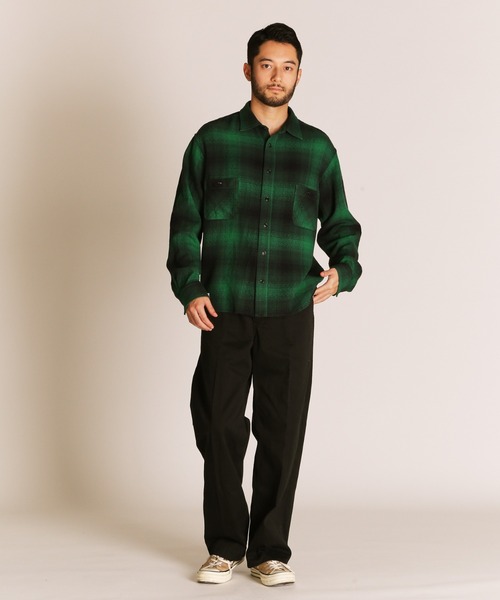 ショット（Schott）/OMBRE CHECK CF LS SHIRT／オンブレ チェック CF LSシャツ Schott/ショット/OMBRE CHECK CF LS SHIRT/オンブレチェック シャツ