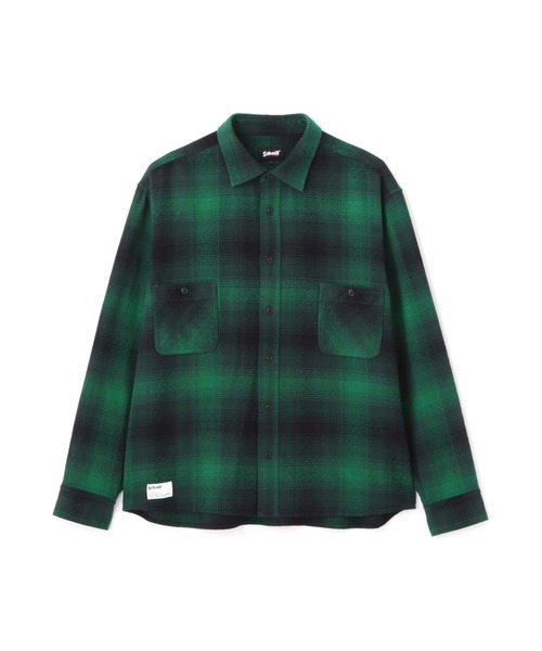 schott(ショット)の「Schott/ショット/OMBRE CHECK CF LS SHIRT/オンブレチェック シャツ(シャツ/ブラウス・メンズ・レッド/グリーン・L/M/2XL/XL)」の12枚目の写真