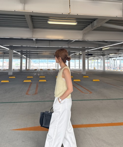 ベスト ジレ クロップドVネックニットベスト(chiica select)クロップドVネックニットベスト(chiica select) / サマーニッ I-SOOK ベスト ジレ クロップドVネックニットベスト(chiica