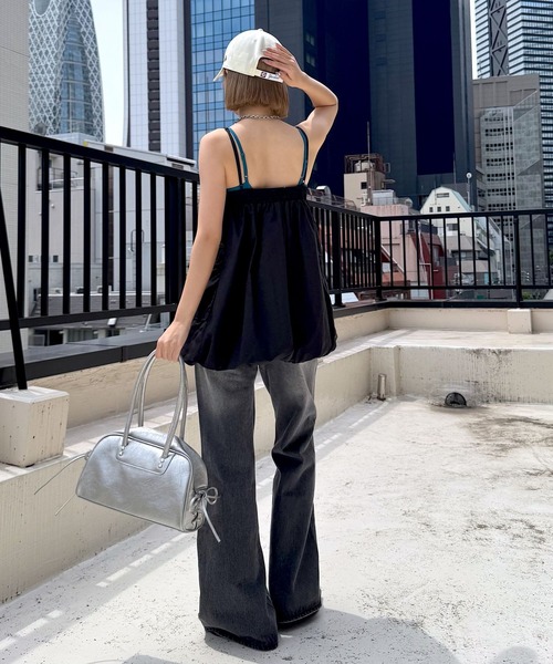 PAGEBOY(ページボーイ)の「バルーンミニワンピース(ワンピース・レディース・ブラック/オフホワイト・FREE)」の4枚目の写真