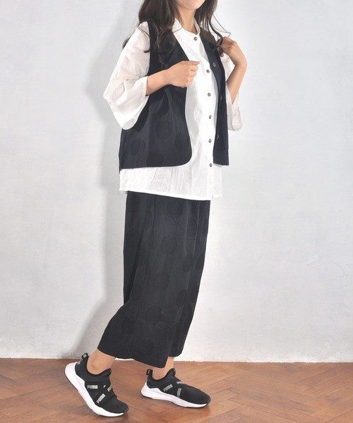 WAX Sサイズ 中綿ベスト ブラック WX-0390 WAX(ワックス) / 中綿ベスト / Puff vest - BLACK / WX-0390