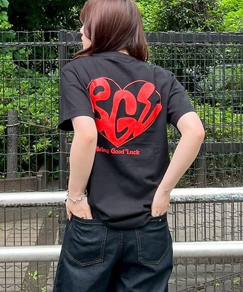 BGL(ビージーエル)の「BIG HEART LOGO TEE(Tシャツ/カットソー・メンズ・ブラック/グリーン/ホワイト・S/M/L/XL)」の2枚目の写真