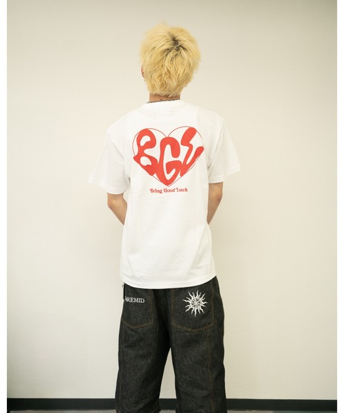 BGL(ビージーエル)の「BIG HEART LOGO TEE(Tシャツ/カットソー・メンズ・ブラック/グリーン/ホワイト・S/M/L/XL)」の11枚目の写真