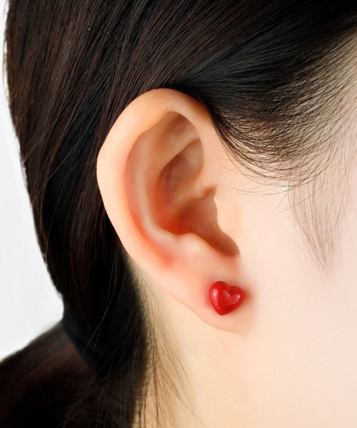 e.m.（イーエム）の「◆PLAYFUL◆レッドハートピアス/バレエコア/SILVER/レディース/メンズ（ピアス（両耳用）・レディース・シルバー・FREE）」の3枚目の写真