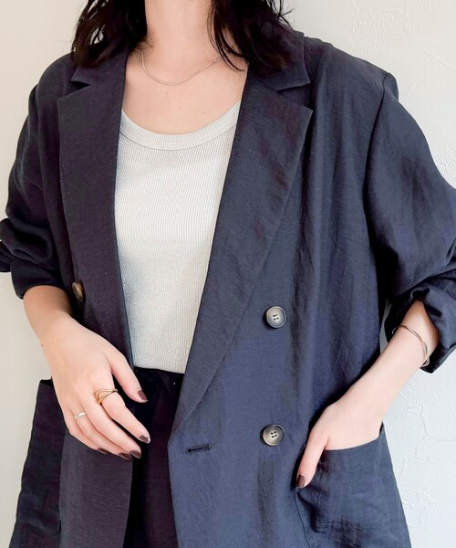 fredy emue（フレディエミュ）の「ラメリブタンクトップ（タンクトップ・レディース・オフホワイト/ライトグレー・38）」の3枚目の写真