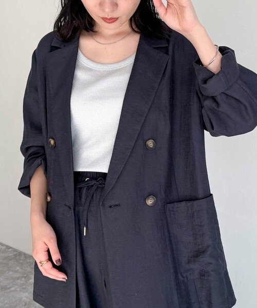 fredy emue（フレディエミュ）の「ラメリブタンクトップ（タンクトップ・レディース・オフホワイト/ライトグレー・38）」の5枚目の写真