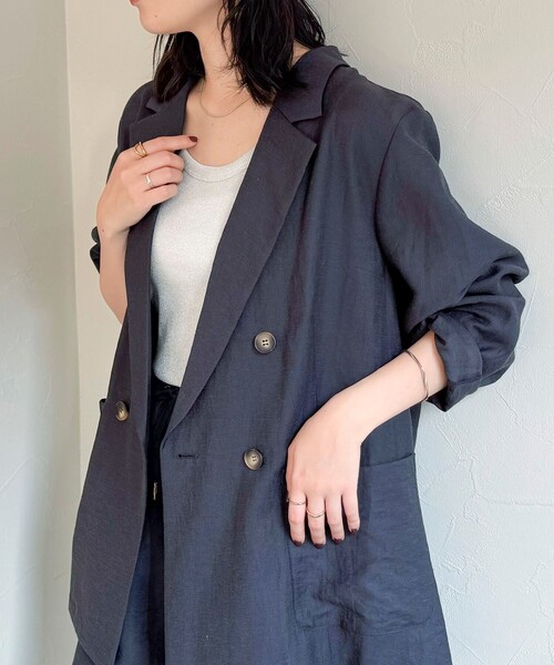 fredy emue（フレディエミュ）の「ラメリブタンクトップ（タンクトップ・レディース・オフホワイト/ライトグレー・38）」の6枚目の写真