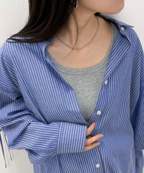 fredy emue（フレディエミュ）の「ラメリブタンクトップ（タンクトップ・レディース・オフホワイト/ライトグレー・38）」の13枚目の写真