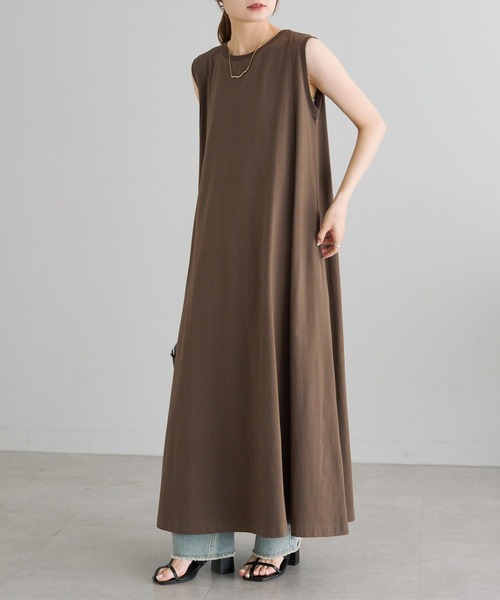 PUAL CE CIN（ピュアルセシン）の「シルケット風カットソーワンピース（ワンピース・レディース・ブラウン/ベージュ/ブラック・FREE）」の9枚目の写真