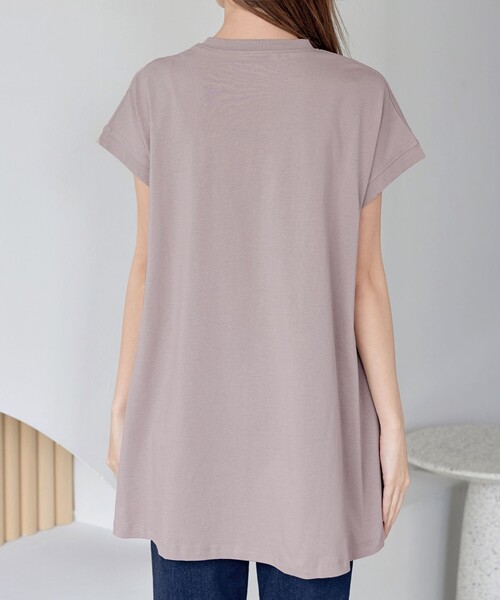 Tiaclasse(ティアクラッセ)の「【接触冷感】 フレンチスリーブフレアカットソー(Tシャツ/カットソー・レディース・チャコールグレー/ブラック/オフホワイト/ピンク/ブルー/ピンク系・FREE)」の14枚目の写真