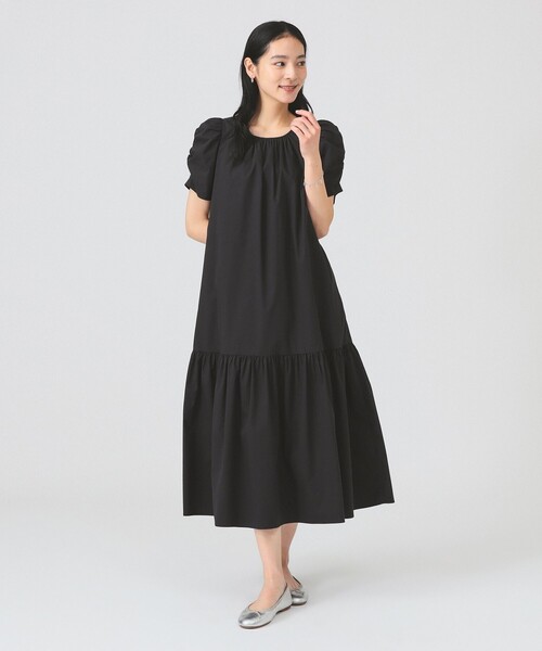 【美品】Ray beams レイビームス　パフスリーブワンピース　M ギャザー パフスリーブ ワンピース（ワンピース）｜Ray BEAMS