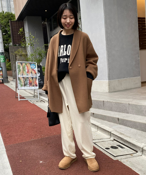 SLOBE IENA（スローブイエナ）の「SUPER140 ダブルフェイスベルテッドコート（その他アウター・レディース・キャメル/チャコールグレー/アイボリー/ネイビー・FREE）」の22枚目の写真