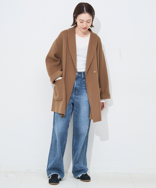 SUPER140 ダブルフェイスベルテッドコート（その他アウター）｜SLOBE