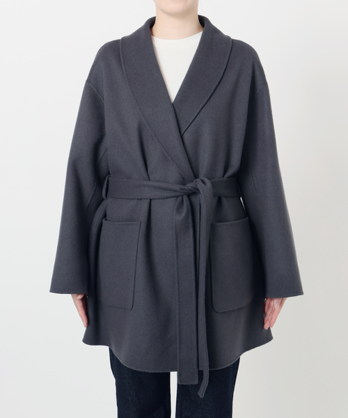 SLOBE IENA（スローブイエナ）の「SUPER140 ダブルフェイスベルテッドコート（その他アウター・レディース・キャメル/チャコールグレー/アイボリー/ネイビー・FREE）」の16枚目の写真