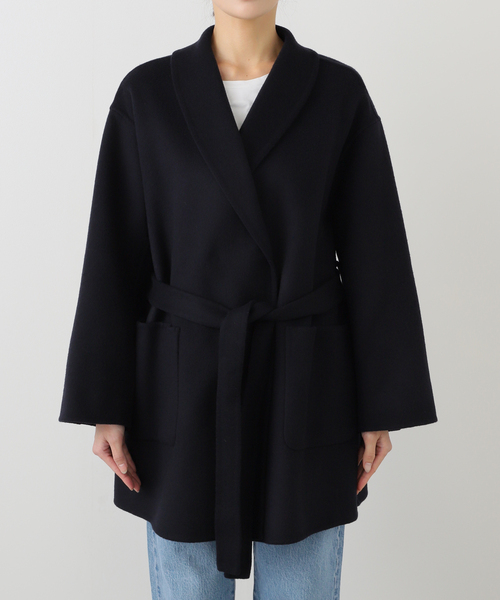 SLOBE IENA（スローブイエナ）の「SUPER140 ダブルフェイスベルテッドコート（その他アウター・レディース・キャメル/チャコールグレー/アイボリー/ネイビー・FREE）」の20枚目の写真