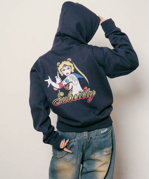 Subciety(サブサエティ)の「Moon light hoodie【WOMEN】(ベスト・レディース・ネイビー/ブラック/グレー・FREE)」の1枚目の写真